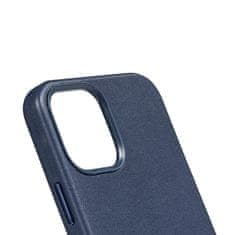 Crong Crong Essential Cover Magnetic - usnjeni ovitek MagSafe za iPhone 12 / iPhone 12 Pro (mornarsko modra)