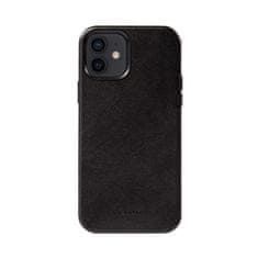 Crong Crong Essential Cover - Ohišje iz eko usnja za iPhone 12 / iPhone 12 Pro (črno)