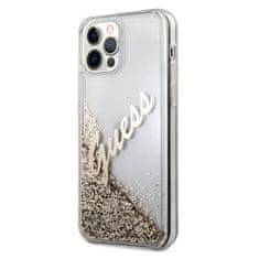 Guess Guess Glitter Vintage Script - Ohišje za iPhone 12 / iPhone 12 Pro (zlato)