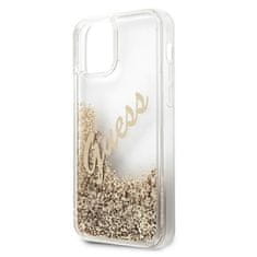 Guess Guess Glitter Vintage Script - Ohišje za iPhone 12 / iPhone 12 Pro (zlato)