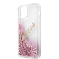 Guess Guess Glitter Vintage Script - Ohišje za iPhone 12 Pro Max (roza)