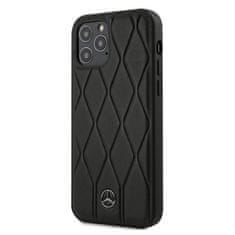 MERCEDES Mercedes Leather Wave Line - Ohišje za iPhone 12 / iPhone 12 Pro (črno)