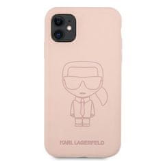 Karl Lagerfeld Karl Lagerfeld Silikonsko ohišje Ikonik Outline - iPhone 11 (roza)