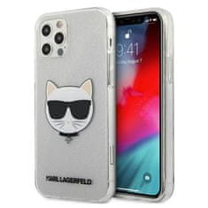 Karl Lagerfeld Karl Lagerfeld Choupette Head Glitter - ohišje za iPhone 12 / iPhone 12 Pro (srebrno)