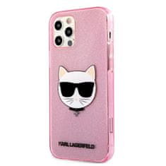 Karl Lagerfeld Karl Lagerfeld Choupette Head Glitter - ohišje za iPhone 12 / iPhone 12 Pro (roza)