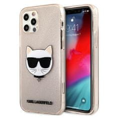 Karl Lagerfeld Karl Lagerfeld Choupette Head Glitter - ohišje za iPhone 12 / iPhone 12 Pro (zlato)