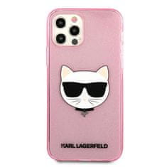 Karl Lagerfeld Karl Lagerfeld Choupette Head Glitter - ohišje za iPhone 12 / iPhone 12 Pro (roza)