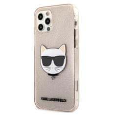 Karl Lagerfeld Karl Lagerfeld Choupette Head Glitter - ohišje za iPhone 12 / iPhone 12 Pro (zlato)