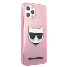 Karl Lagerfeld Karl Lagerfeld Choupette Head Glitter - ohišje za iPhone 12 / iPhone 12 Pro (roza)