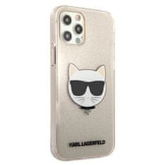 Karl Lagerfeld Karl Lagerfeld Choupette Head Glitter - ohišje za iPhone 12 / iPhone 12 Pro (zlato)