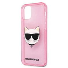 Karl Lagerfeld Karl Lagerfeld Choupette Head Glitter - ohišje za iPhone 12 / iPhone 12 Pro (roza)