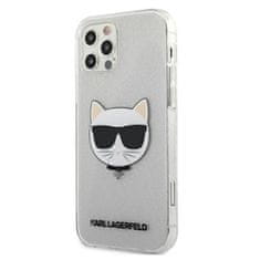 Karl Lagerfeld Karl Lagerfeld Choupette Head Glitter - ohišje za iPhone 12 / iPhone 12 Pro (srebrno)