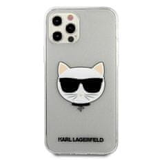 Karl Lagerfeld Karl Lagerfeld Choupette Head Glitter - ohišje za iPhone 12 / iPhone 12 Pro (srebrno)