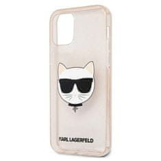 Karl Lagerfeld Karl Lagerfeld Choupette Head Glitter - ohišje za iPhone 12 / iPhone 12 Pro (zlato)