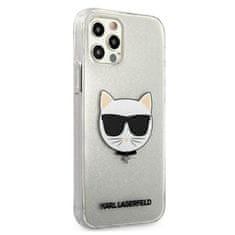 Karl Lagerfeld Karl Lagerfeld Choupette Head Glitter - ohišje za iPhone 12 / iPhone 12 Pro (srebrno)