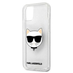 Karl Lagerfeld Karl Lagerfeld Choupette Head Glitter - ohišje za iPhone 12 / iPhone 12 Pro (srebrno)