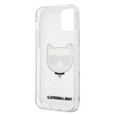 Karl Lagerfeld Karl Lagerfeld Choupette Head Glitter - ohišje za iPhone 12 / iPhone 12 Pro (srebrno)