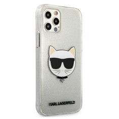 Karl Lagerfeld Karl Lagerfeld Choupette Head Glitter - Ohišje za iPhone 12 Pro Max (srebrno)