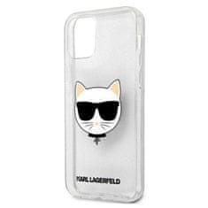 Karl Lagerfeld Karl Lagerfeld Choupette Head Glitter - Ohišje za iPhone 12 Pro Max (srebrno)