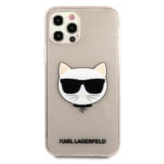 Karl Lagerfeld Karl Lagerfeld Choupette Head Glitter - ohišje za iPhone 12 Pro Max (zlato)