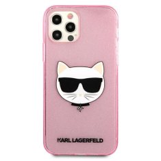 Karl Lagerfeld Karl Lagerfeld Choupette Head Glitter - Ohišje za iPhone 12 Pro Max (roza)