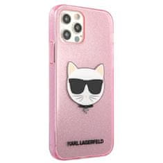 Karl Lagerfeld Karl Lagerfeld Choupette Head Glitter - Ohišje za iPhone 12 Pro Max (roza)