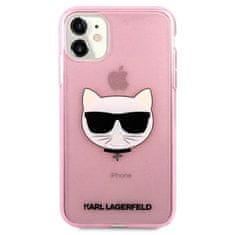 Karl Lagerfeld Karl Lagerfeld Choupette Head Glitter - etui za iPhone 11 (roza)