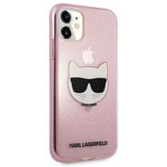 Karl Lagerfeld Karl Lagerfeld Choupette Head Glitter - etui za iPhone 11 (roza)