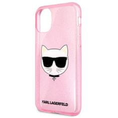 Karl Lagerfeld Karl Lagerfeld Choupette Head Glitter - etui za iPhone 11 (roza)