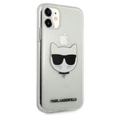 Karl Lagerfeld Karl Lagerfeld Choupette Head Glitter - ohišje za iPhone 11 (srebrno)