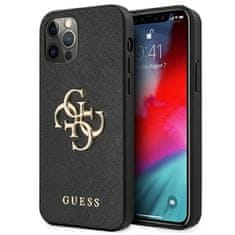 Guess Guess Saffiano 4G Big Metal Logo - Ohišje za iPhone 12 / iPhone 12 Pro (črno)