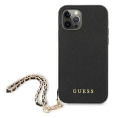 Guess Guess Saffiano Chain - Ohišje za iPhone 12 / iPhone 12 Pro (črno)