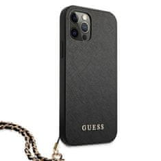 Guess Guess Saffiano Chain - Ohišje za iPhone 12 / iPhone 12 Pro (črno)