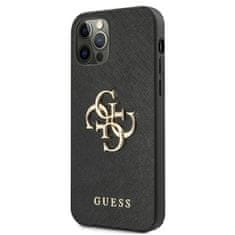 Guess Guess Saffiano 4G Big Metal Logo - Ohišje za iPhone 12 / iPhone 12 Pro (črno)