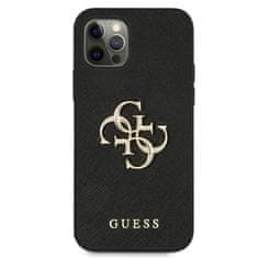 Guess Guess Saffiano 4G Big Metal Logo - Ohišje za iPhone 12 / iPhone 12 Pro (črno)