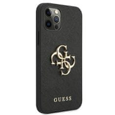 Guess Guess Saffiano 4G Big Metal Logo - Ohišje za iPhone 12 / iPhone 12 Pro (črno)