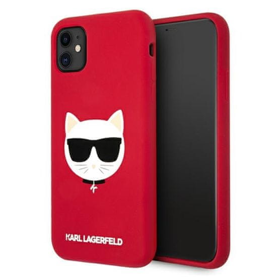 Karl Lagerfeld Karl Lagerfeld Choupette Head Silikon - ohišje za iPhone 11 (rdeče)