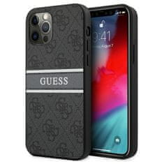 Guess Guess 4G Printed Stripe - Ohišje za iPhone 12 / iPhone 12 Pro (sivo)