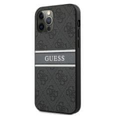 Guess Guess 4G Printed Stripe - Ohišje za iPhone 12 / iPhone 12 Pro (sivo)