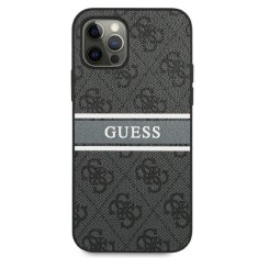 Guess Guess 4G Printed Stripe - Ohišje za iPhone 12 / iPhone 12 Pro (sivo)