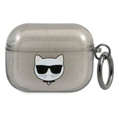 Karl Lagerfeld Karl Lagerfeld Choupette Head Glitter - Ovitek za Airpods Pro (črn)