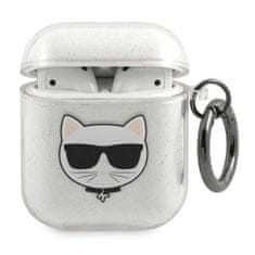 Karl Lagerfeld Karl Lagerfeld Choupette Head Glitter - etui za Airpods (srebrn)