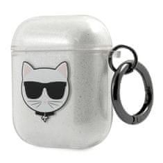 Karl Lagerfeld Karl Lagerfeld Choupette Head Glitter - etui za Airpods (srebrn)