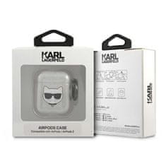 Karl Lagerfeld Karl Lagerfeld Choupette Head Glitter - etui za Airpods (srebrn)