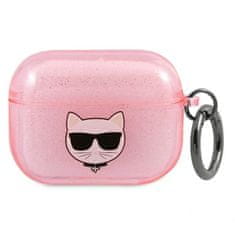 Karl Lagerfeld Karl Lagerfeld Choupette Head Glitter - etui za Airpods Pro (roza)