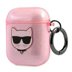 Karl Lagerfeld Karl Lagerfeld Choupette Head Glitter - etui za Airpods (roza)