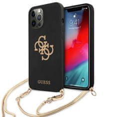 Guess Verižica z velikim logotipom Guess 4G - Ohišje za iPhone 12 / iPhone 12 Pro (črno)