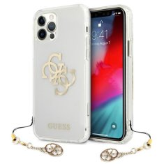 Guess Guess 4G Big Logo Charm - Ohišje za iPhone 12 / iPhone 12 Pro (zlati okraski)