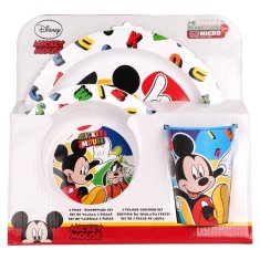 Mickey Mouse Miki Miška - Komplet posode za mikrovalovno peko (krožnik, skleda, skodelica 265 ml) (bela)