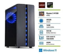 PCplus Gamer namizni računalnik, R3 4100, 16GB, SSD500GB, GTX1050Ti, W11H + Xbox GP (146411)